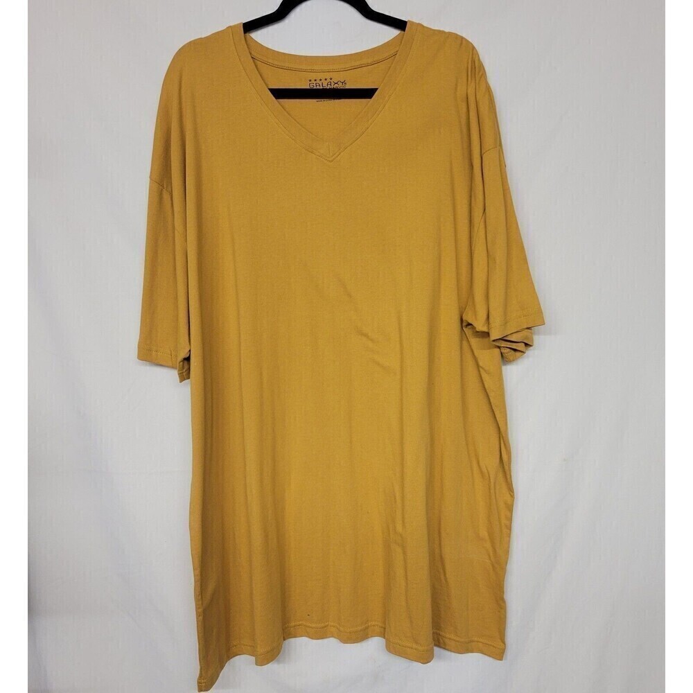 Galaxy by Harvic Men 5X Combed Cotton T-Shirt Mustard Yellow‎